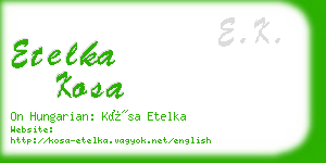 etelka kosa business card